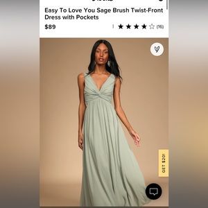 Sage Lulus Twist Front Maxi Dress
